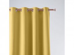 Rumena enobarvna zavesa z očesci 140 x 280 cm