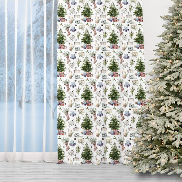 Schöner Weihnachtsvorhang für Kreise - Weihnachtsgeschenke 150 x 240 cm