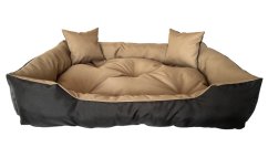 Vízálló, kényelmes kutyaágy párnákkal - barna-fekete