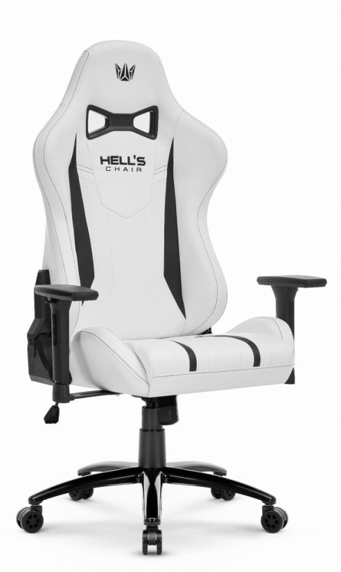 Herná ergonomická stolička HC-1013 – biele kancelárske kreslo s 3D podrúčkami