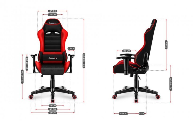 Praktikus gamer szék piros-fekete színben tinédzsereknek