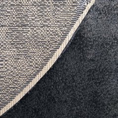 Moderni okrugli tepih u crnoj boji