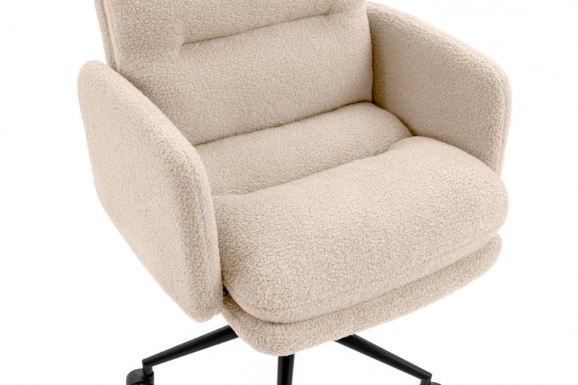 Scaun de birou HC-1021 cu tapițerie „ TEDDY ” – crem