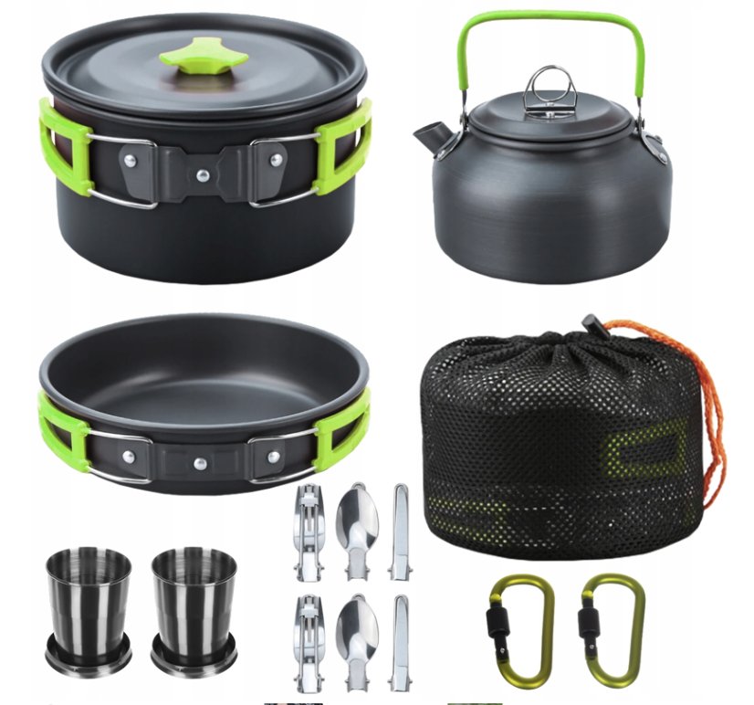 Kemping eszközök készlete