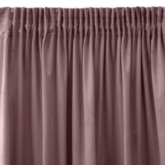 Draperie elegantă din catifea de culoare roz prăfuit, pe bandă încrețită