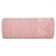 GLORY Baumwollhandtuch in Rosa mit Veloursrand und glänzendem Garn