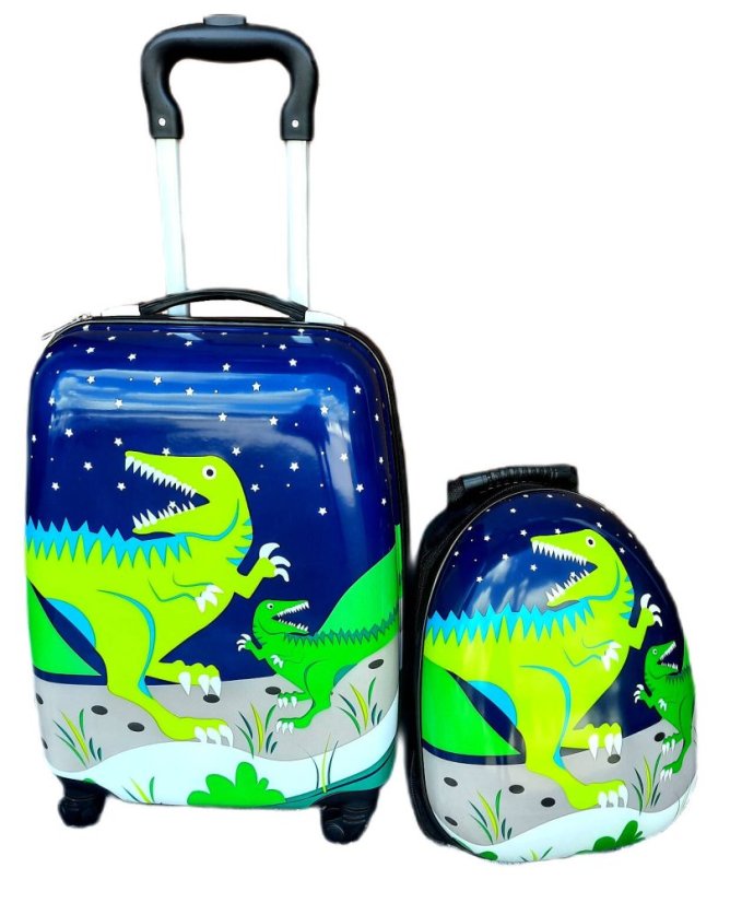 Gyermek utazótáska dinoszaurusszal 31 l + hátizsák 