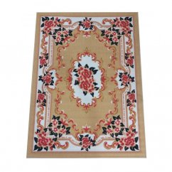 Schöner hellbrauner Teppich mit Blumenmuster