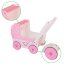 Holzkinderwagen für Puppen in rosa