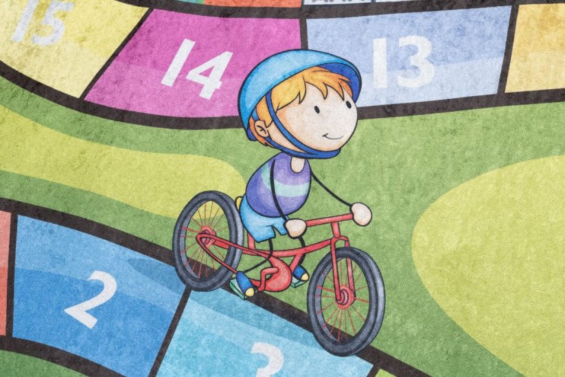 Детски килим с мотив на спортуващи деца