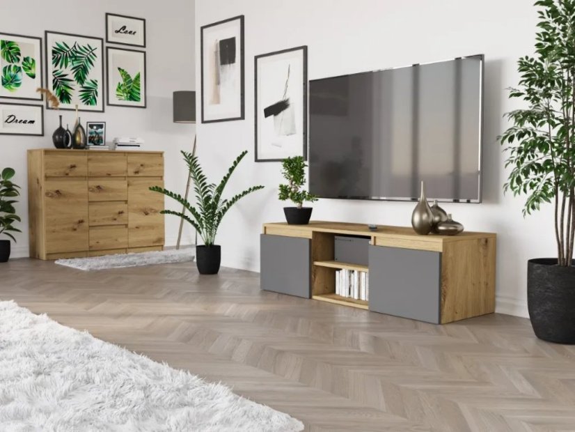 Suport TV modern fără mânere MODERN 120 cm - diverse culori - Culoare: artisan