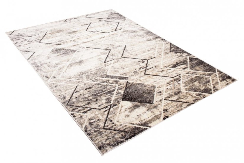 PETRA Modern dizájnos barna szőnyeg geometrikus mintával