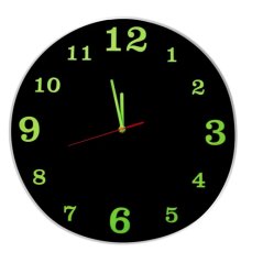 Minimalistische leuchtende Wanduhr - schwarz