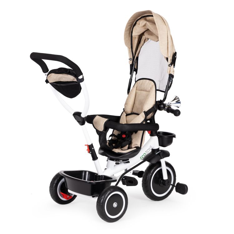 Dreirad, Kinderwagen in beige ECOTOYS