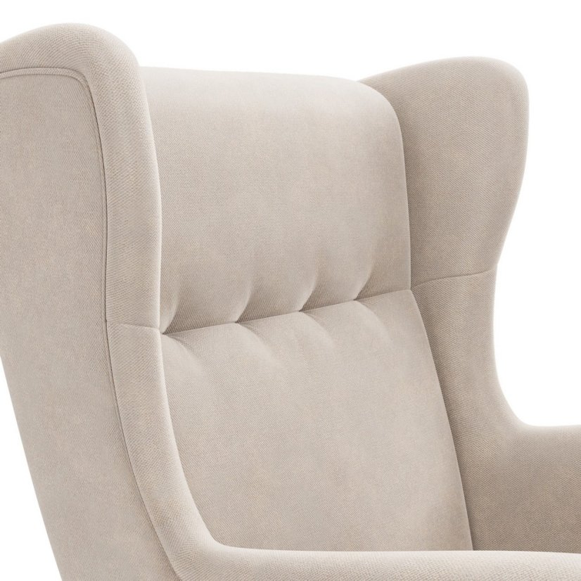 Elegantné béžové kreslo ušiak do obývačky