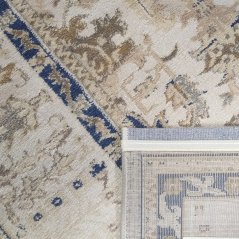 Gyönyörű vintage szőnyeg bézs színben, kék mintával