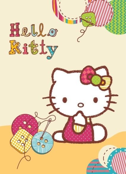 Krémová dětská deka Hello Kitty