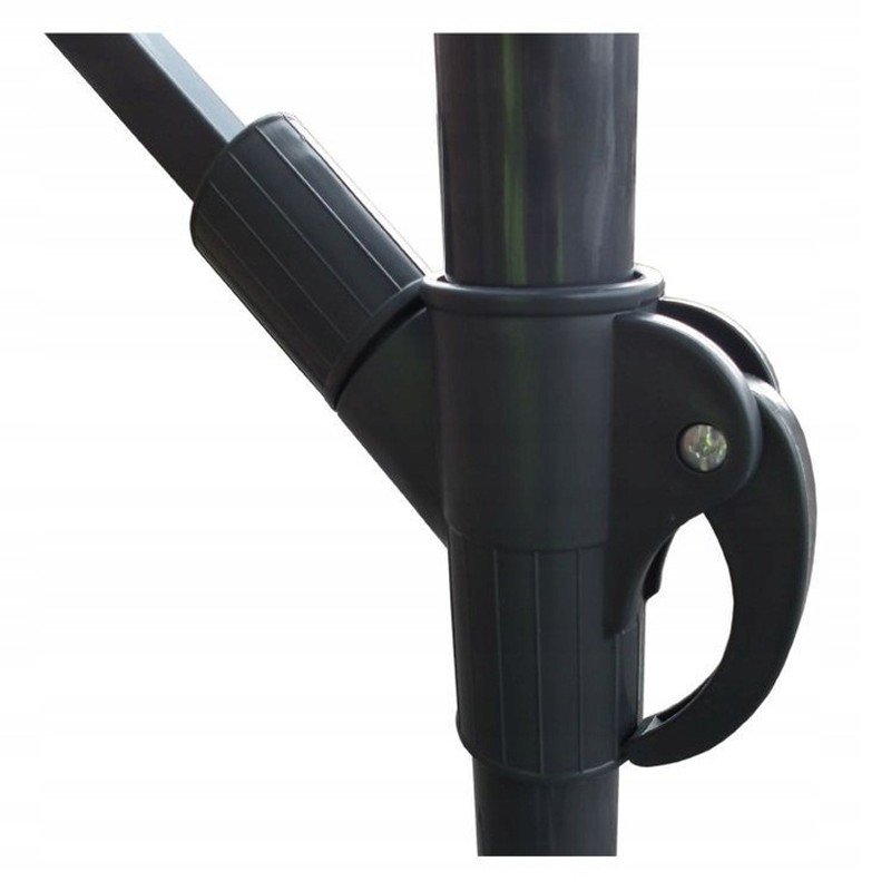 Kvalitný záhradný slnečník tmavosivej farby so stojanom