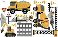 Wandaufkleber für Kinderzimmer - Baumaschinen