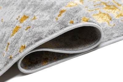 Moderner grau-goldener Teppich für Innenräume - Die Größe des Teppichs: Breite: 140 cm | Länge: 200 cm