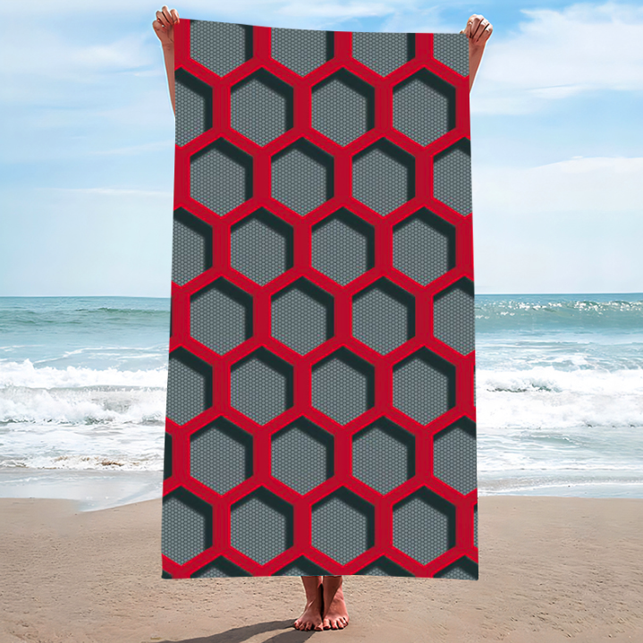 Plažna brisača z geometrijskim vzorcem