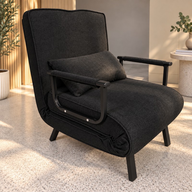 NOX kinyitható relaxfotel – fekete