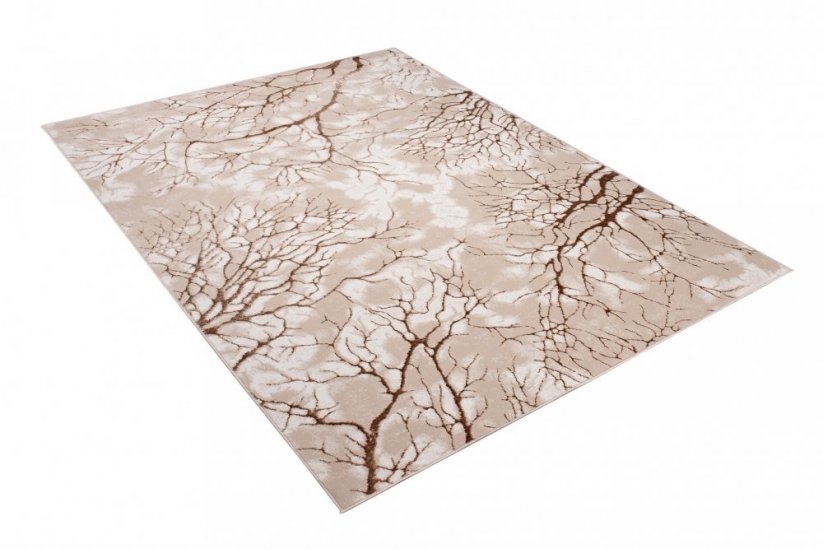 Jednoduchý moderní koberec béžový s hnědým motivem - Rozměr koberce: Šířka: 160 cm | Délka: 230 cm