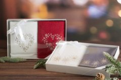 Weihnachtstuch-Set aus Baumwolle mit zartem Muster
