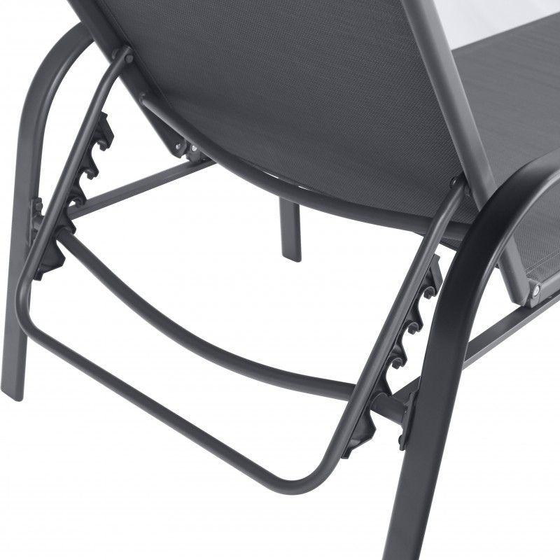 Polohovateľné záhradné lehátko tmavosivé