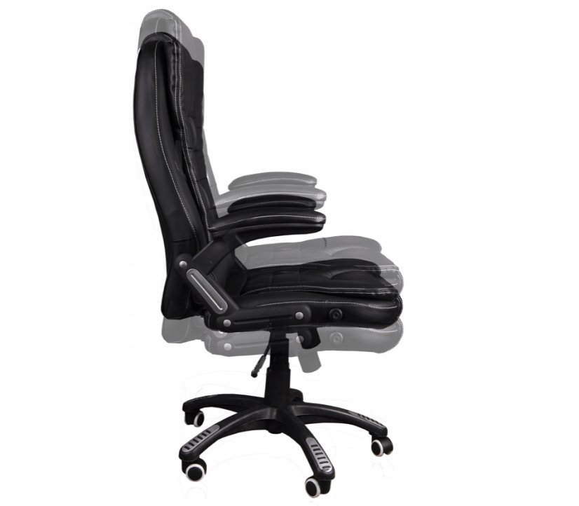 Masszázsszék fekete ökobőrből BSB004M