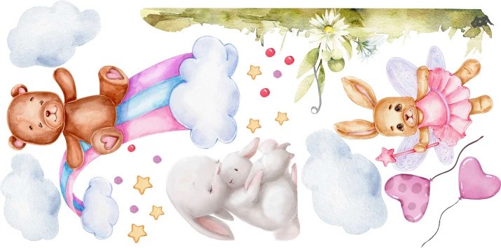 Adesivo murale per bambini Paesaggio incantato