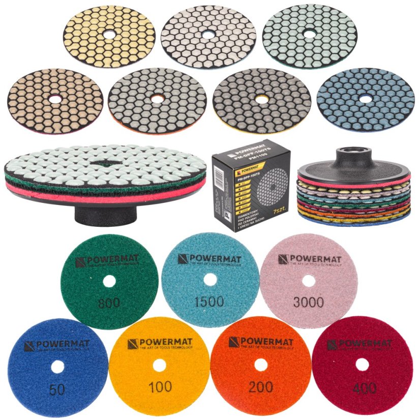 Set dijamantnih brusnih ploča POWERMAT PM-DPP-100TS