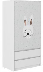 Dětská šatní skříň s vousatým zajíčkem 180x55x90 cm