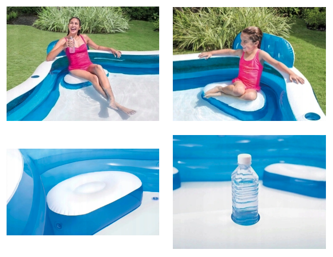Aufblasbares Schwimmbad mit 4 Sitzplätzen 229 x 229 cm