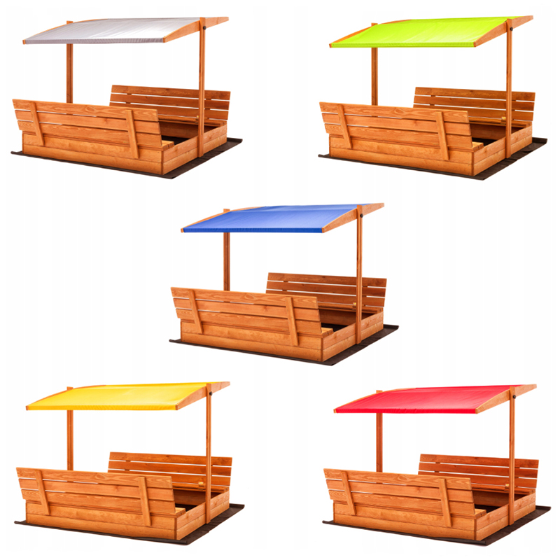 Zelené detské uzatvárateľné pieskovisko so strieškou 120 x 120 cm