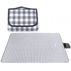 Piknik takaró szürke kockás mintával 200 x 115 cm