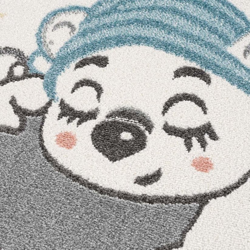 Hochwertiger Kinderteppich mit schlafendem Teddybär-Motiv