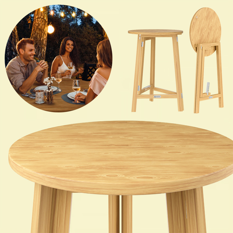 Masszív fa bárasztal - összecsukható