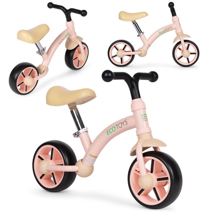 Dječji bicikl bez pedala ECOTOYS - Boja: Bijelo-crna