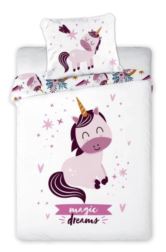 Bavlněné povlečení na postel s jednorožcem