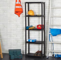 Raft din plastic pentru pivniță și cămară cu 5 rafturi 171 x 61 x 60 cm