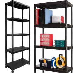 Raft din plastic pentru pivniță și cămară cu 5 rafturi 171 x 61 x 60 cm