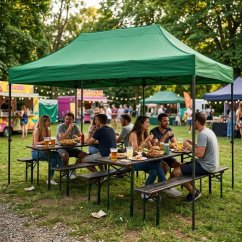 Összecsukható party sátor különböző színű oldalfalakkal 3 x 6 m