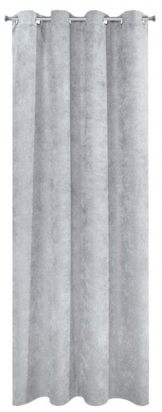 Draperie de calitate cu cercuri, de culoare gri deschis 140 x 250 cm