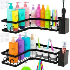 Rohová kúpeľňová polička – 2-dielny set