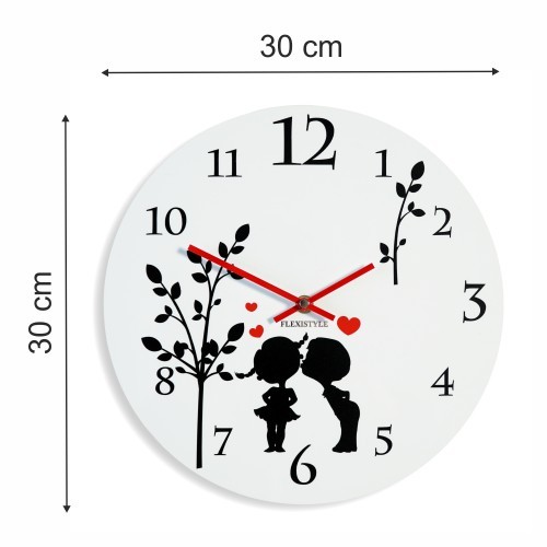 Biele detské hodiny na stenu okrúhle