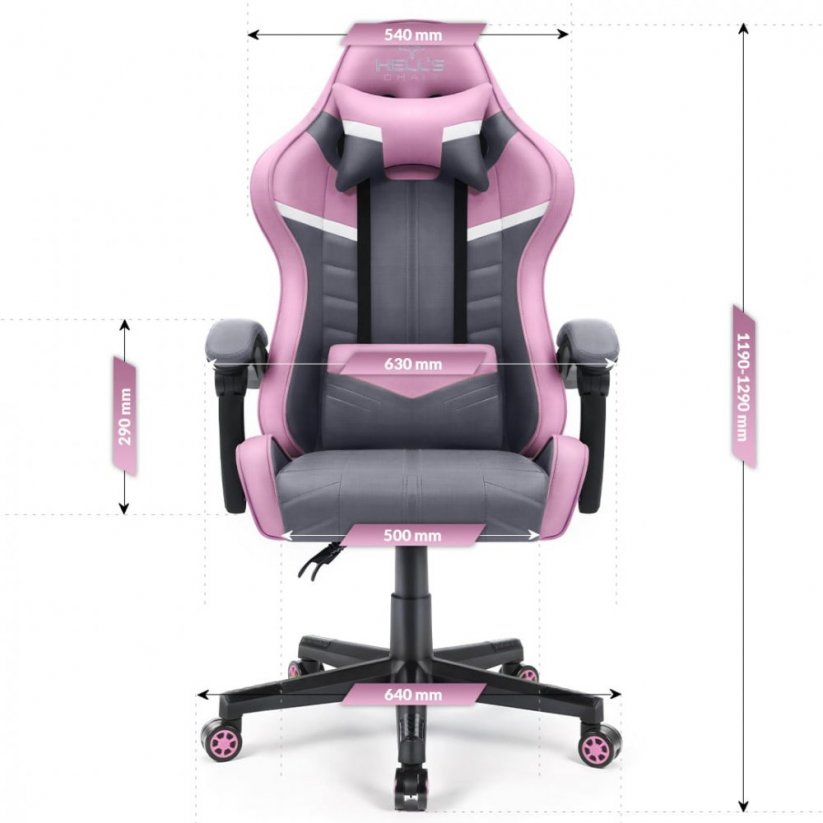 Gaming stol HC-1004 sivo-rožnata