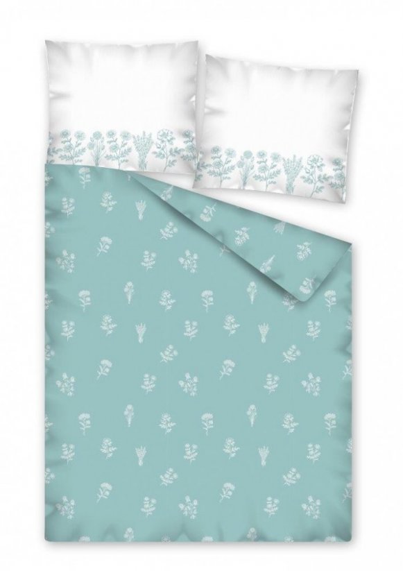 Modré posteľné obliečky so vzorom