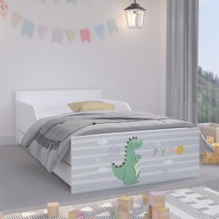 PUFI Fehér gyerekágy 180 x 90 cm - Dínó