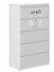 Hochwertige Kinderkommode mit Teddybär 121x40x70 cm